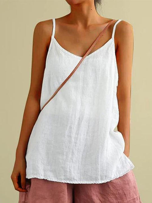 Lightweight Linen Spaghetti Strap Top