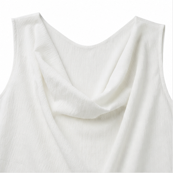Women's Cowl Neck Mini Dress with Pockets