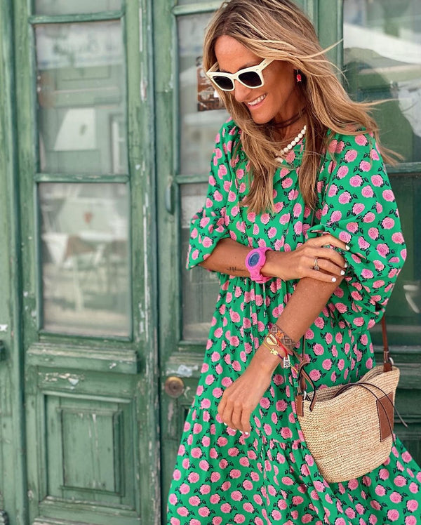 Women’s Boho Geometric Print Maxi Dress