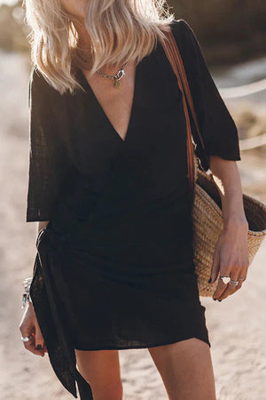 Elegant Knotted Wrap Mini Dress
