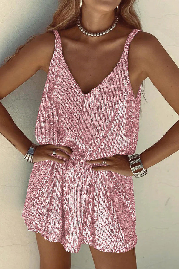 Sparkling Sleeveless Sequin Mini Dress