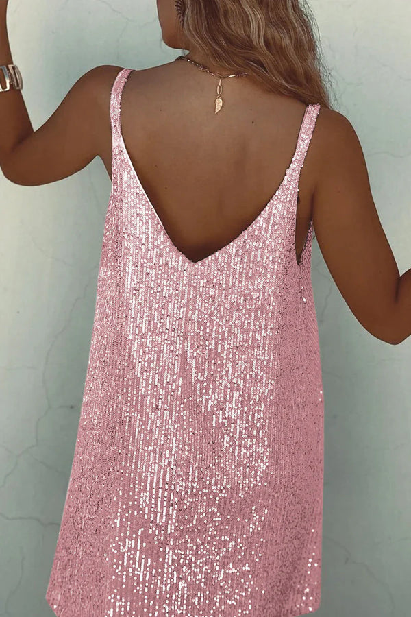 Sparkling Sleeveless Sequin Mini Dress