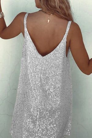Sparkling Sleeveless Sequin Mini Dress