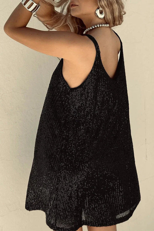 Sparkling Sleeveless Sequin Mini Dress