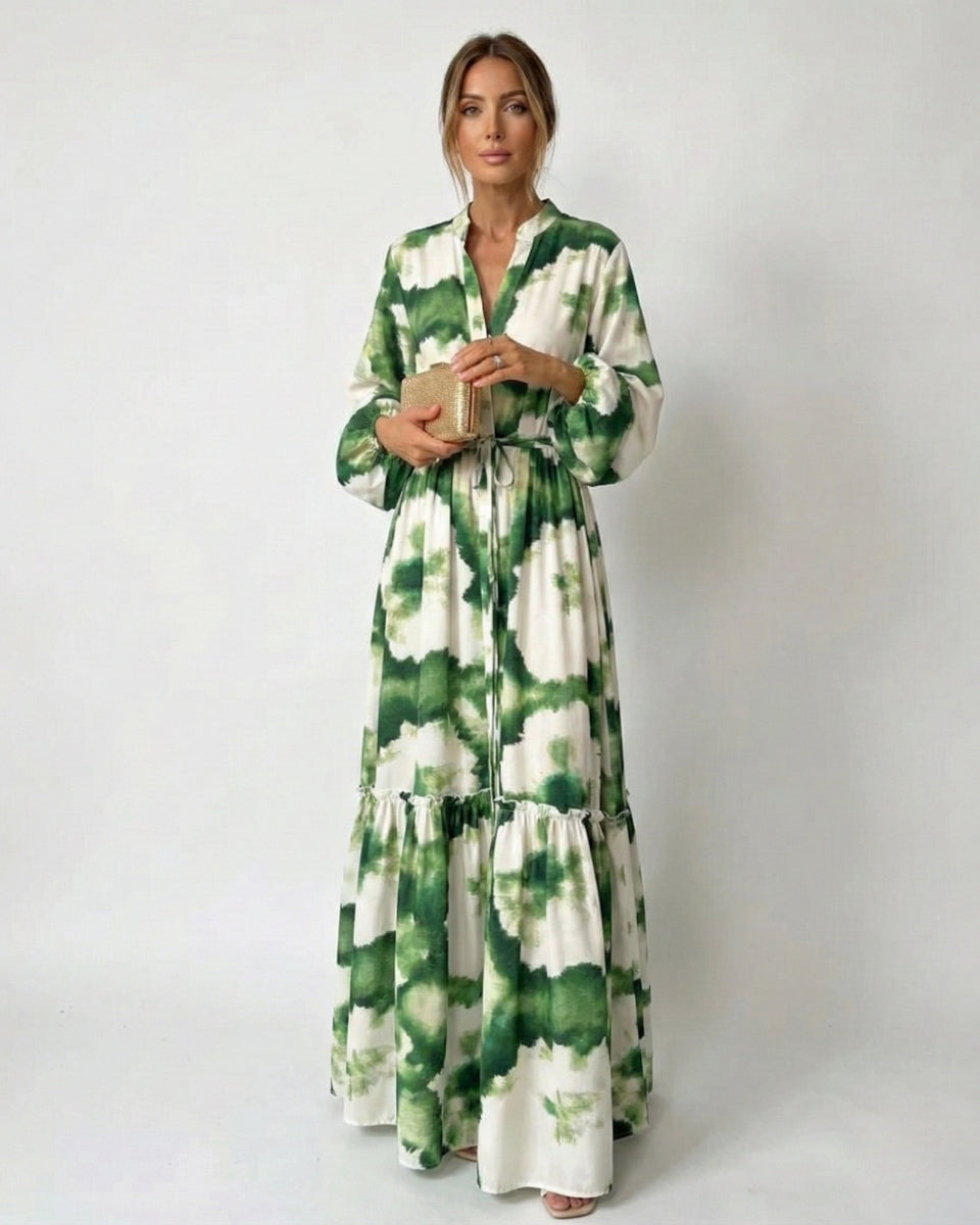 Elegant Tie-Waist Maxi Dress