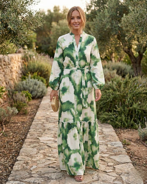 Elegant Tie-Waist Maxi Dress