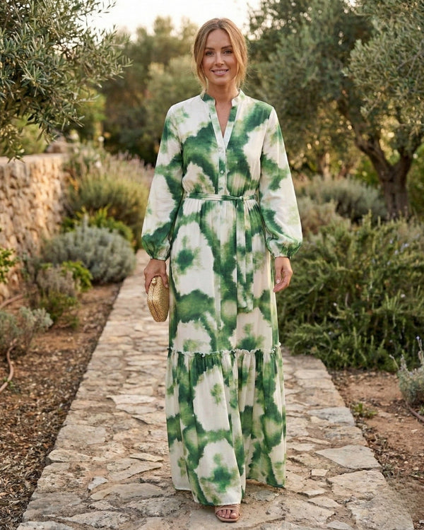 Elegant Tie-Waist Maxi Dress