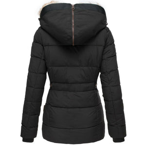 Women’s Hooded Puffer Winter Jacket with Faux Fur Trim