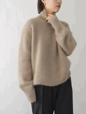Women's Rollneck Sweater Semi-Fit Soft Knit