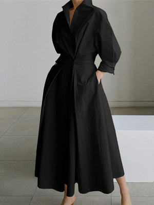 Vestido camisa plisado con estilo