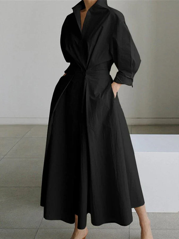 Vestido camisa plisado con estilo