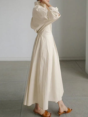 Vestido camisa plisado con estilo