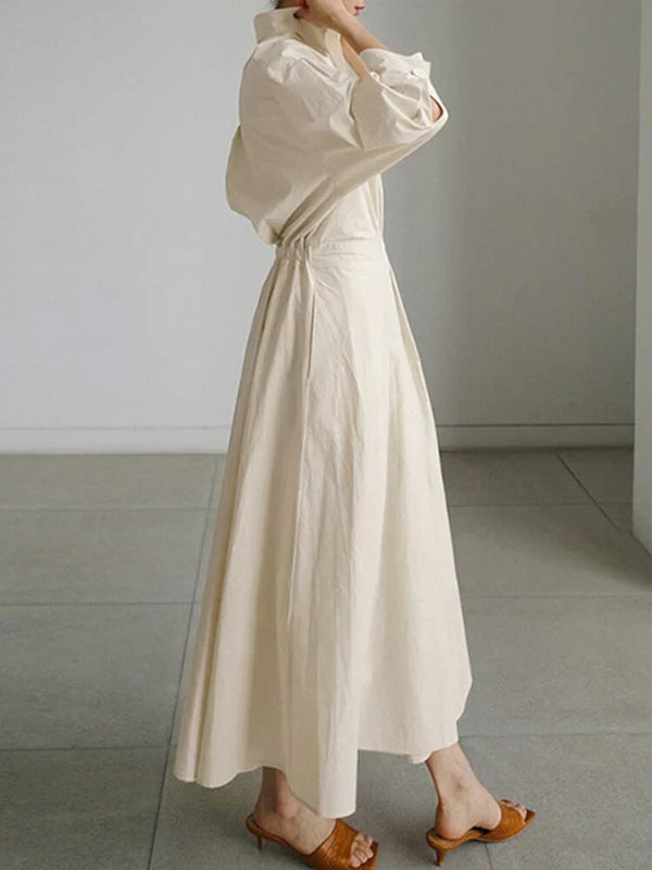 Vestido camisa plisado con estilo