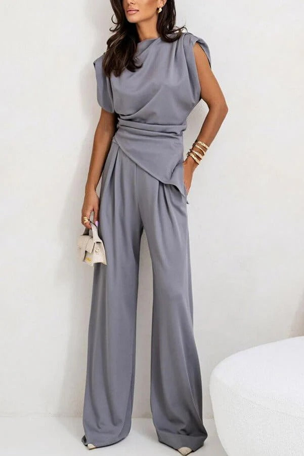 Elegant Draped Two-Piece Set