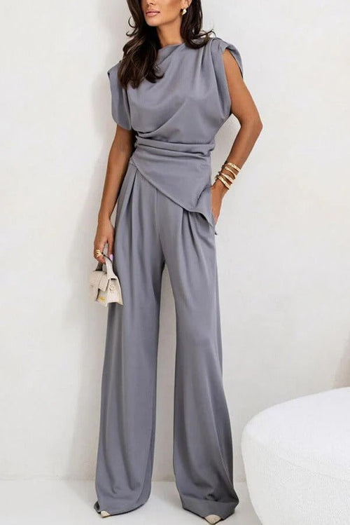 Elegant Draped Two-Piece Set