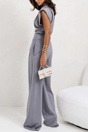 Elegant Draped Two-Piece Set