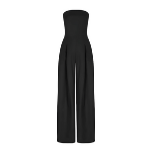 Mono elegante sin tirantes y de pierna ancha