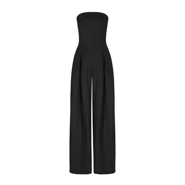 Mono elegante sin tirantes y de pierna ancha