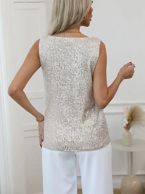 Sparkling V-Neck Glitter Top