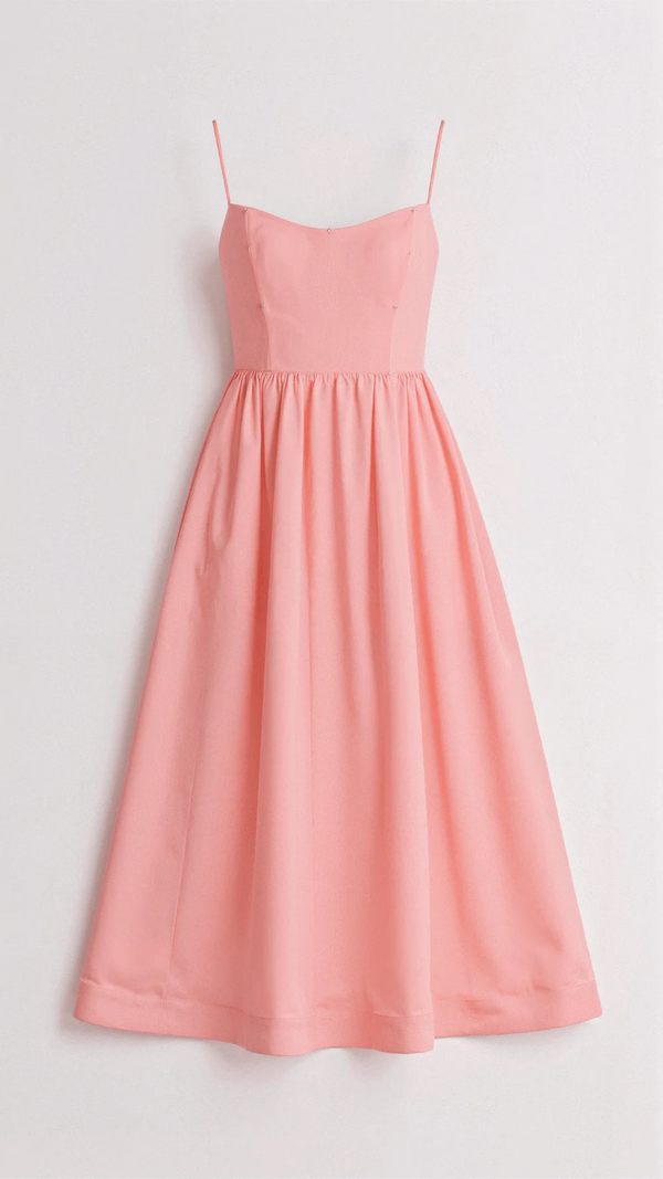 Women's Spaghetti Strap Midi Dress with Wrap-Style Skirt