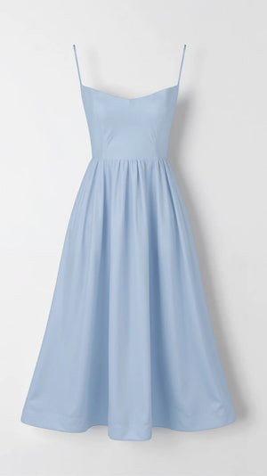 Women's Spaghetti Strap Midi Dress with Wrap-Style Skirt
