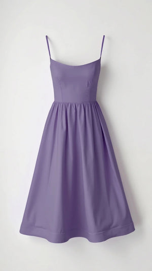 Women's Spaghetti Strap Midi Dress with Wrap-Style Skirt