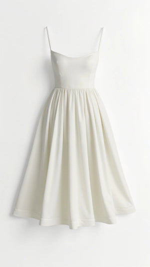Women's Spaghetti Strap Midi Dress with Wrap-Style Skirt