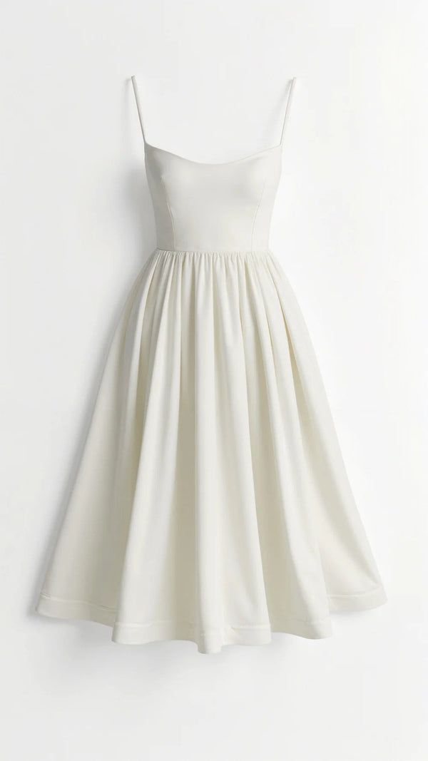 Women's Spaghetti Strap Midi Dress with Wrap-Style Skirt