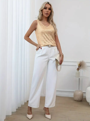 Sparkling V-Neck Glitter Top