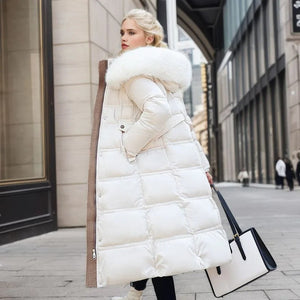 Warm Puffer Coat Faux Fur