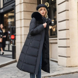 Warm Puffer Coat Faux Fur