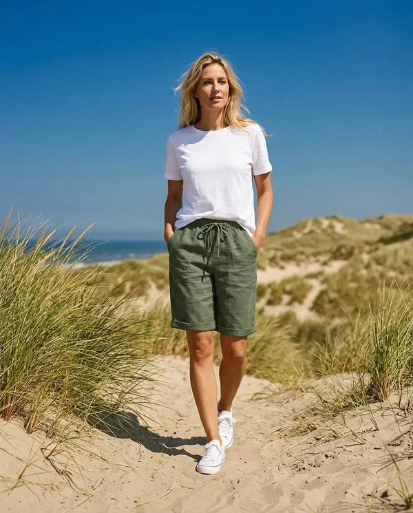 Women’s Casual Elastic Waist Bermuda Shorts