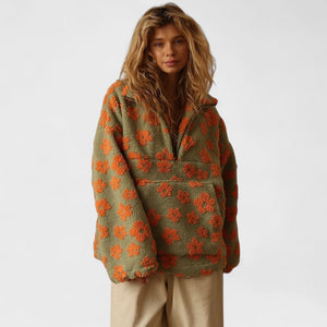 Women's Polar Fleece Pullover with Floral Print