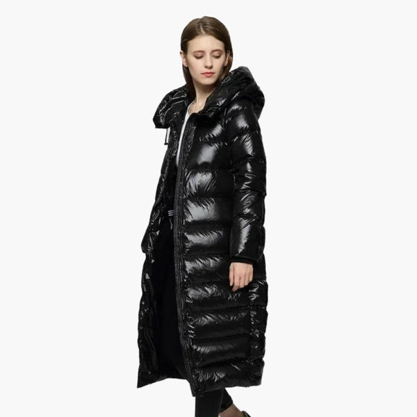 Women's Long Hooded Quilted Puffer Coat