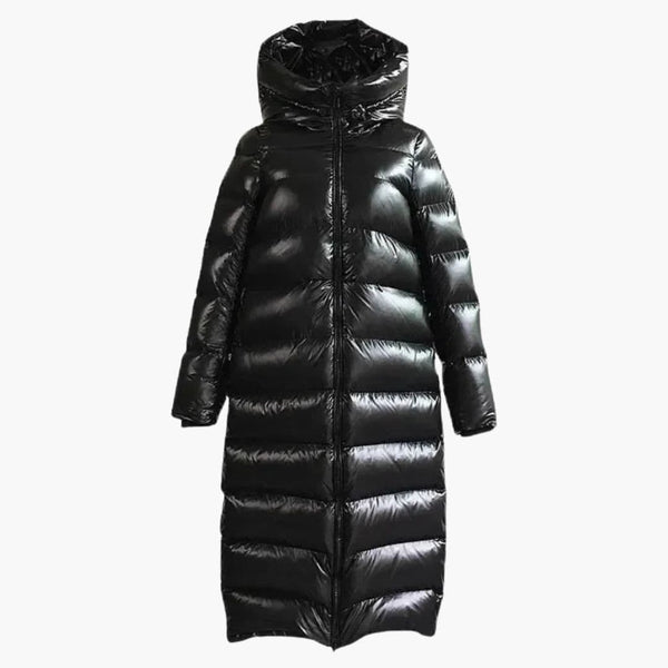 Women's Long Hooded Quilted Puffer Coat