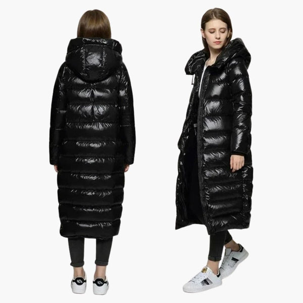 Women's Long Hooded Quilted Puffer Coat