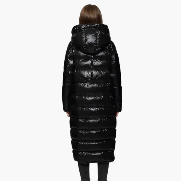 Women's Long Hooded Quilted Puffer Coat