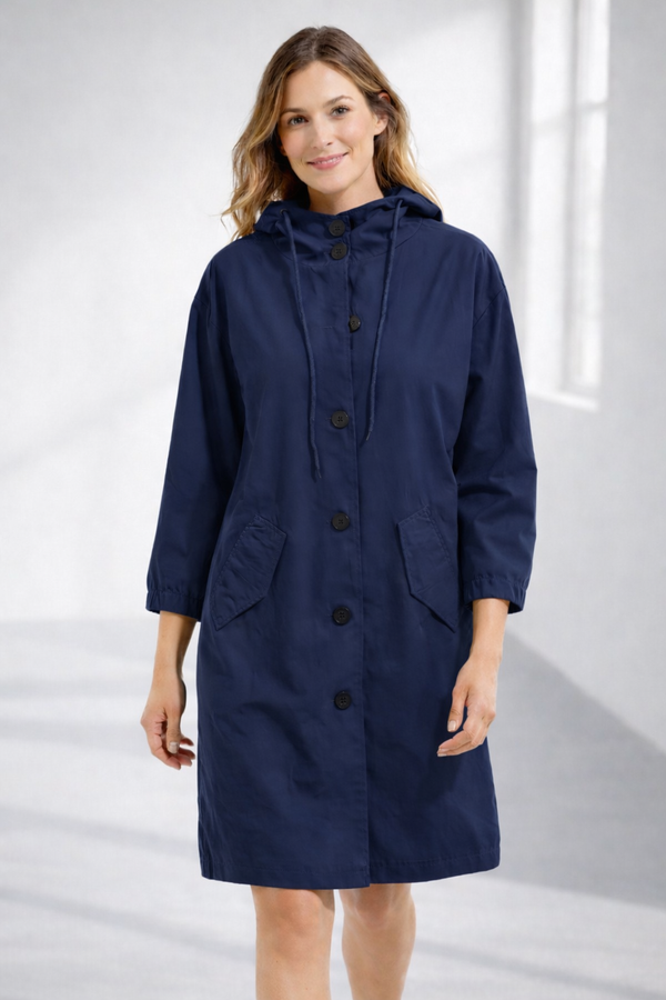Women's Hooded Mid-Length Jacket