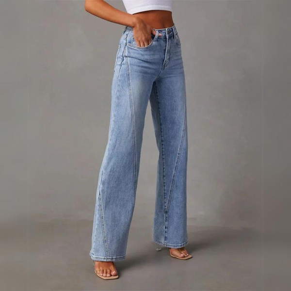 Stylish Wide-Leg High-Waisted Denim Jeans