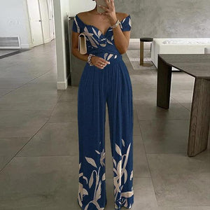 Women’s Off-Shoulder Floral Wide-Leg Jumpsuit