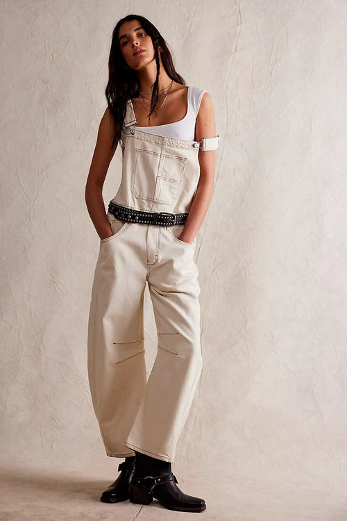 Women's Relaxed-Fit Wide-Leg Overalls with Practical Pockets