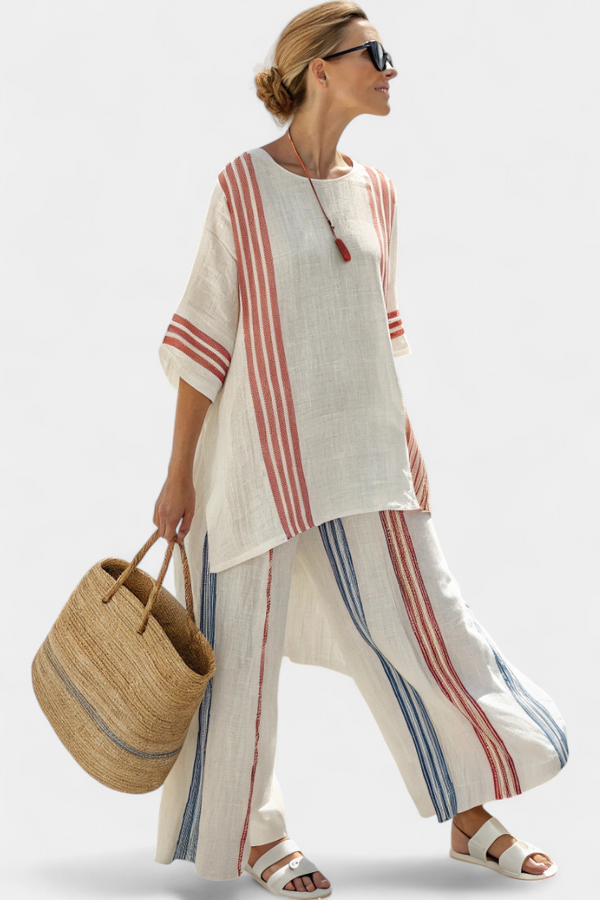 Women's Striped Two-Piece Set for Summer