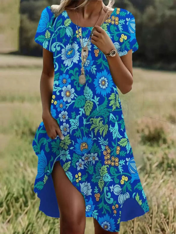 Women’s Casual Floral Print Summer Midi Dress