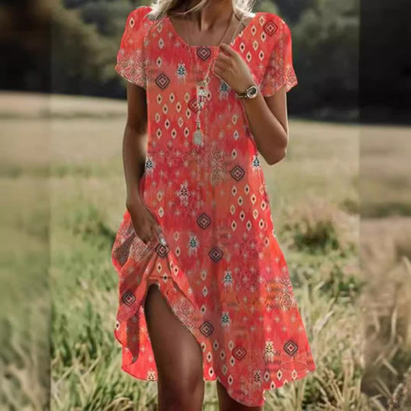 Women’s Casual Floral Print Summer Midi Dress