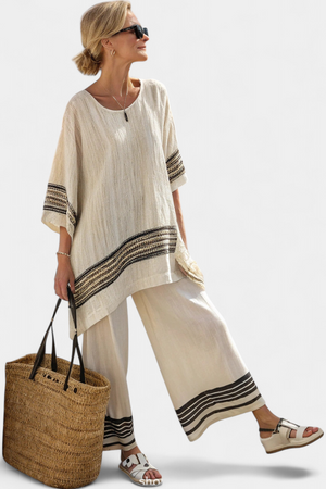 Women's Striped Two-Piece Set for Summer
