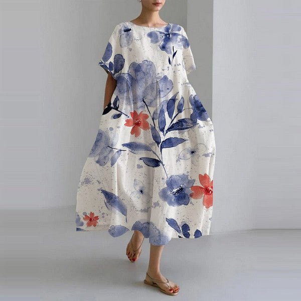 Women's Loose Fit Floral Print Maxi Dress