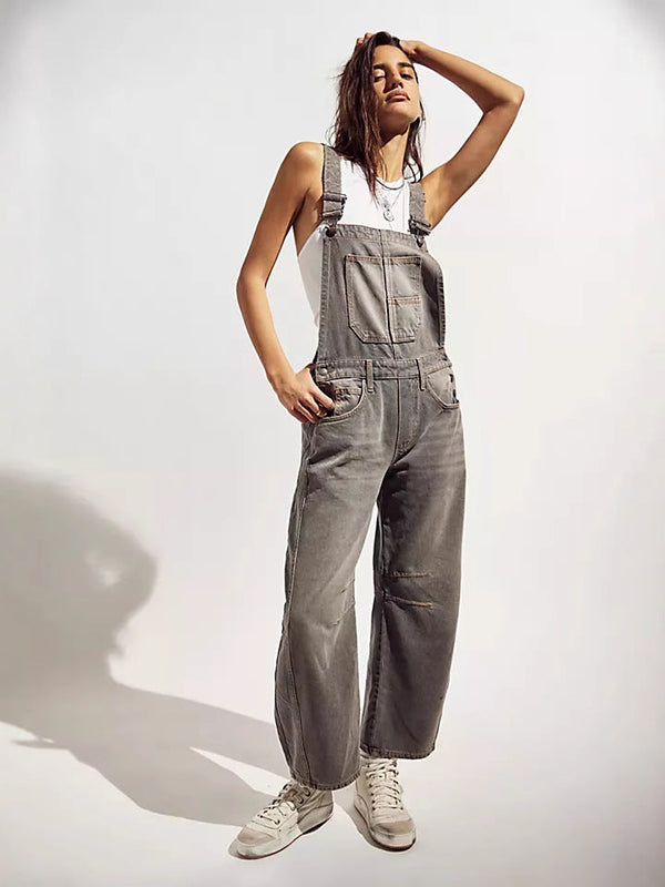 Peto vaquero vintage relajado para mujer