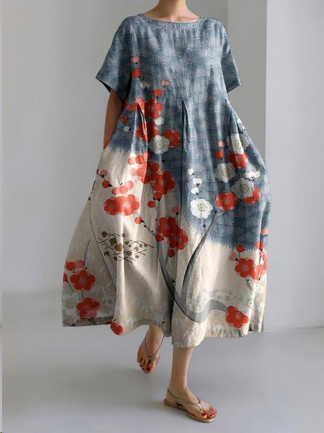 Women's Loose Fit Floral Print Maxi Dress