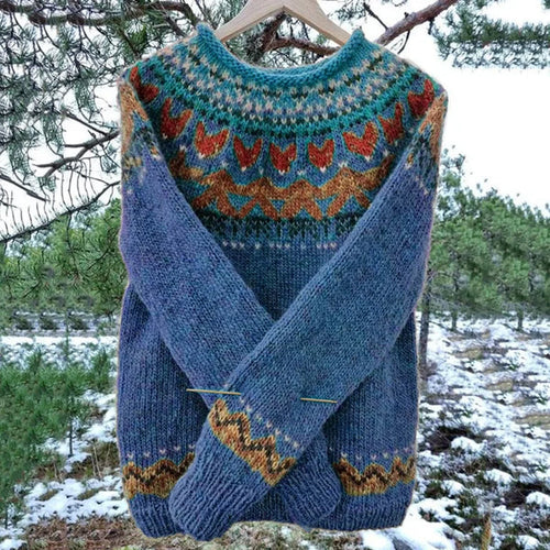 Women's Vintage Icelandic Knit Sweater