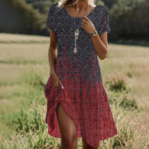 Women’s Casual Floral Print Summer Midi Dress
